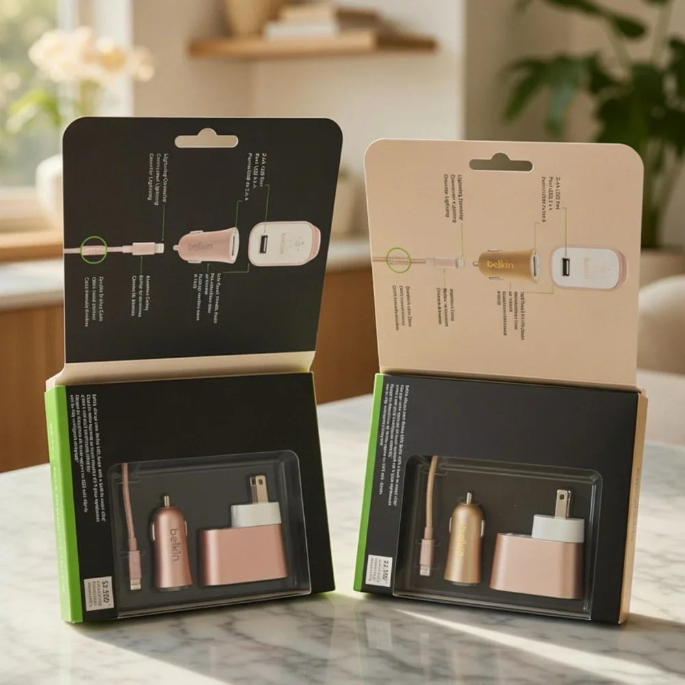Belkin Mixit Car + Home Charger Kits - Gold & Pink (2 Complete Sets)